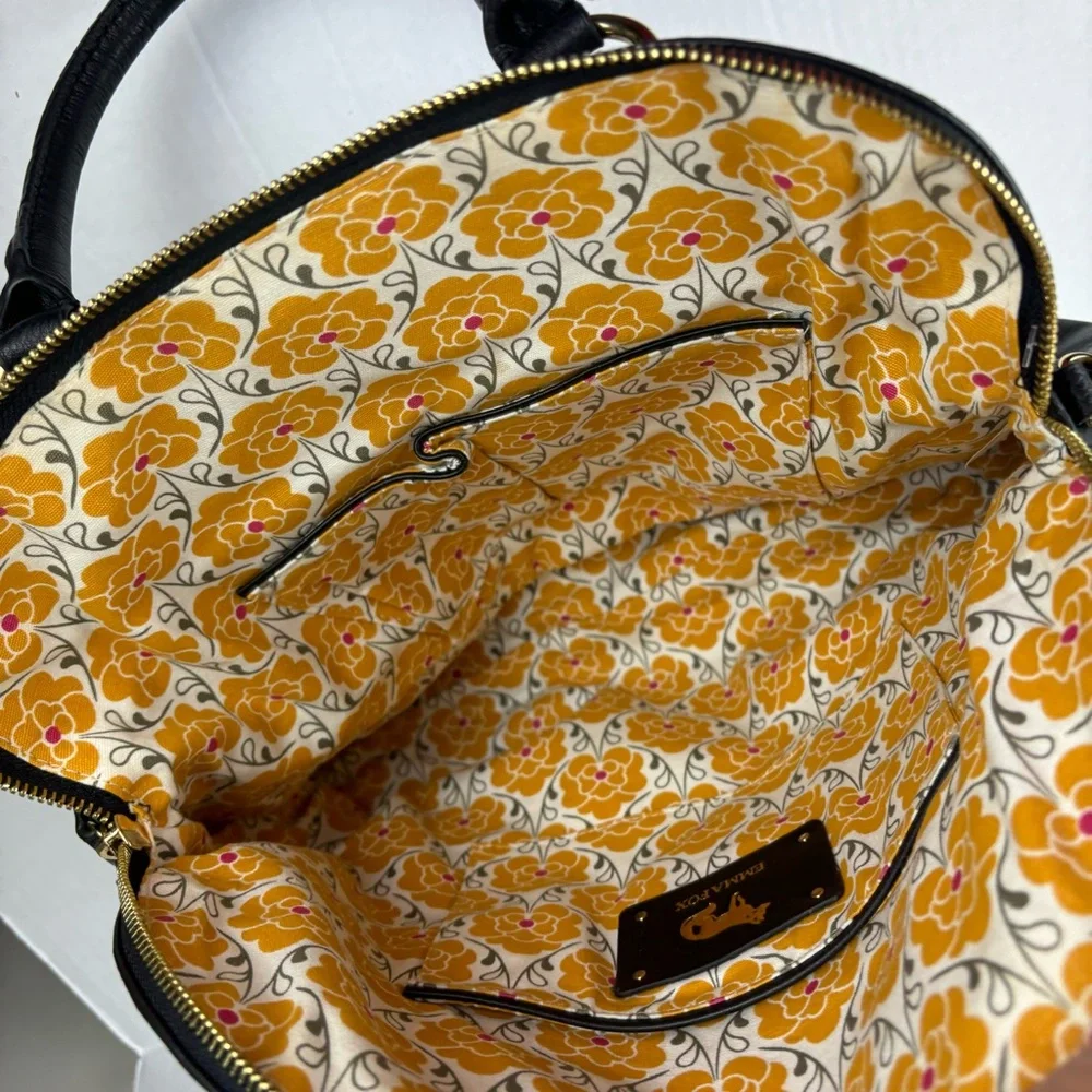 Emma Fox black leather bag/crossbody strap/cheetah animal print accent-EUC - Picture 9 of 15